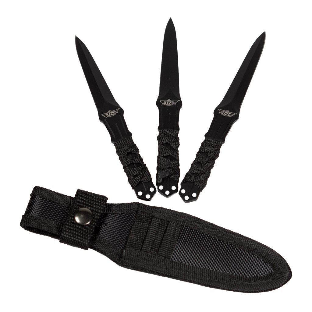Set de 3 cuchillos arrojadizos de acero inoxidable con funda de nylon