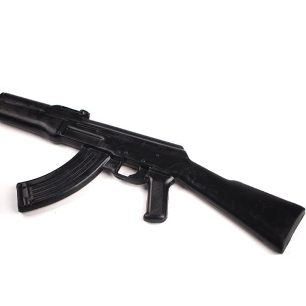 Réplica de entrenamiento AK-47 de goma negra con refuerzo metálico interior