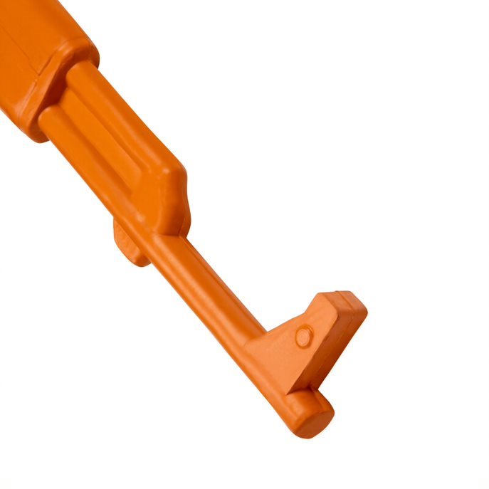 Réplica de entrenamiento AK-47 de goma naranja con refuerzo metálico interior