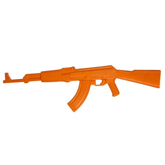 Réplica de entrenamiento AK-47 de goma naranja con refuerzo metálico interior