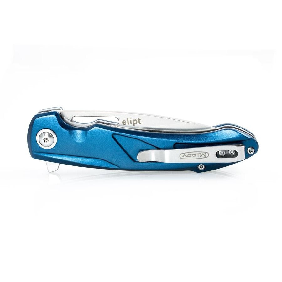 Cuchillo plegable ELIPT D2 azul Mikov, filo liso, diseño moderno