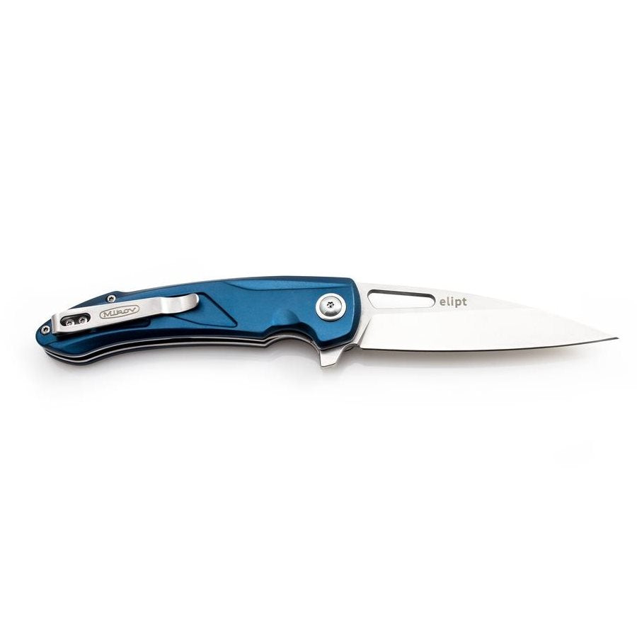 Cuchillo plegable ELIPT D2 azul Mikov, filo liso, diseño moderno