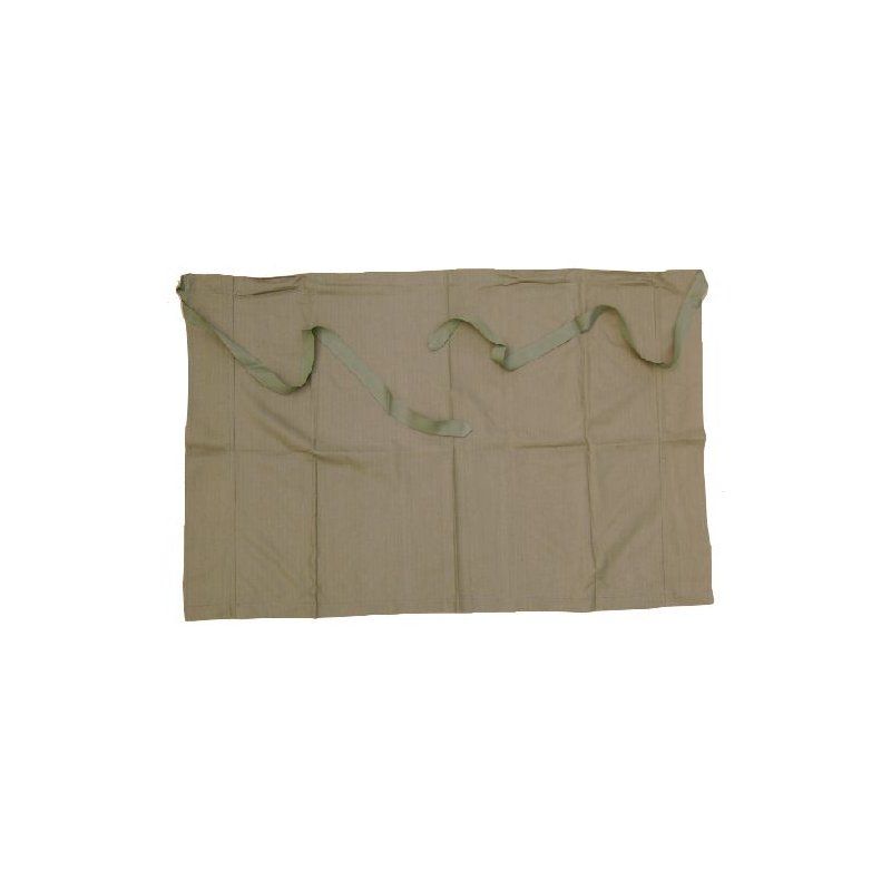 Delantal de trabajo corto en tonos verdes a marrones, con lazo en la cintura, aprox. 105x68 cm