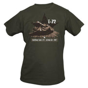 Camiseta con estampado del tanque T-72 en serigrafía, 100% algodón