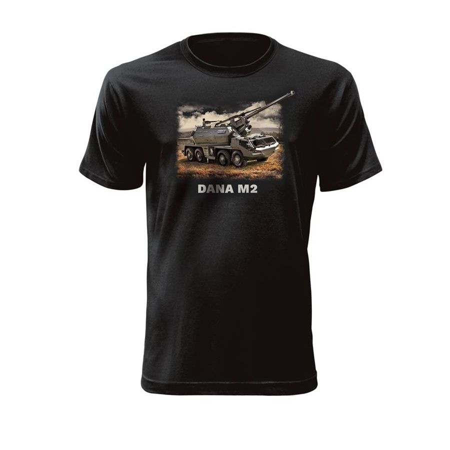 Camiseta negra eXc DANA M2 en 100% algodón 180 g/m² con estampado frontal