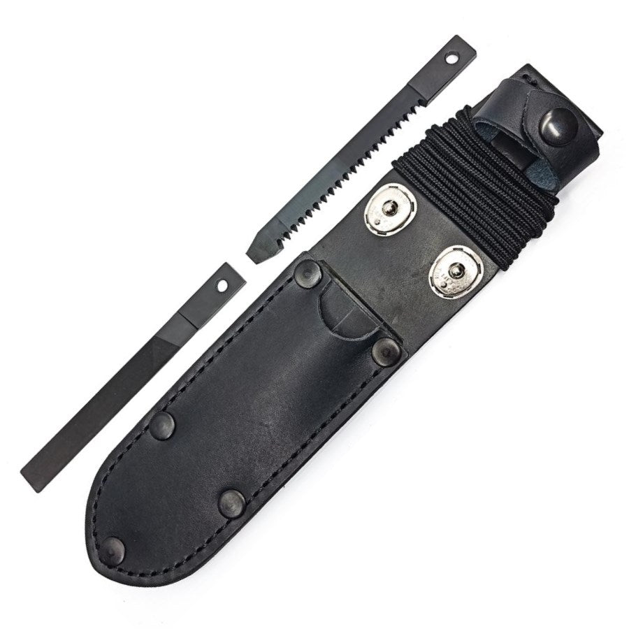 Funda de cuero UTON 362-4 Black Leather con botones niquelados KIN DOT y bolsillo MIKOV