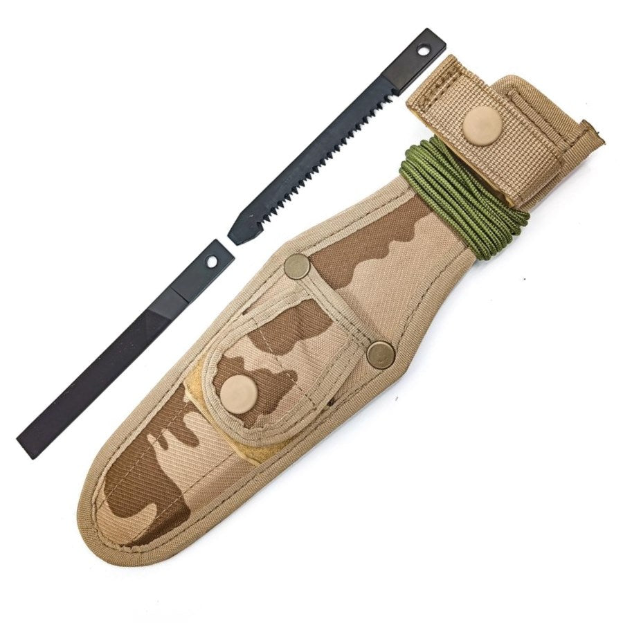 Funda textil camuflaje DESERT para cuchillo UTON con bolsillo y sistema de sujeción modular