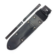 Funda de cuero UTON para navaja AZ-4 de MIKOV con bolsillo para sierra, lima y paracord negro