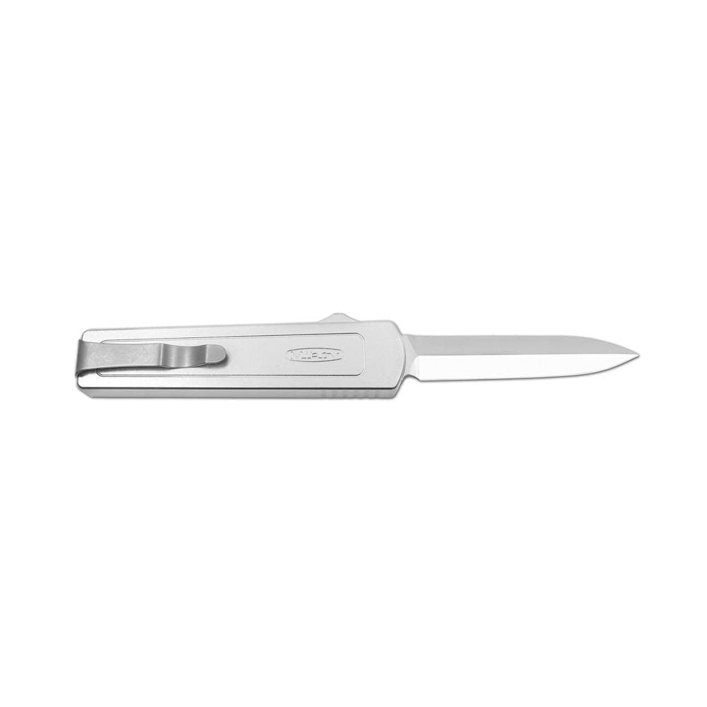 Cuchillo automático RAPTOR plateado, versión moderna del Mikov Mackie