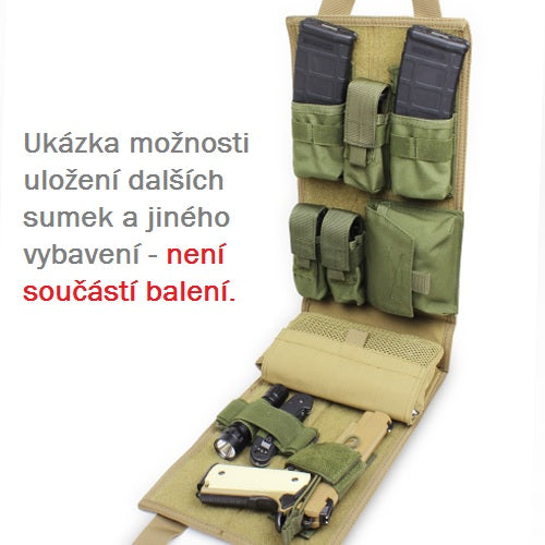 Inserto universal para mochila verde, dimensiones aprox. 220×410×76 mm — fácil organización y extracción