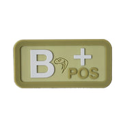 Parche 3D plástico grupo sanguíneo B+ con velcro, 50 x 25 mm