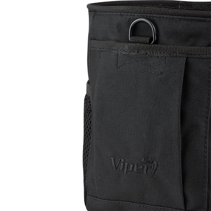 Bolsa Dump Bag para cargadores vacíos negra con bolsillo frontal y D-anilla
