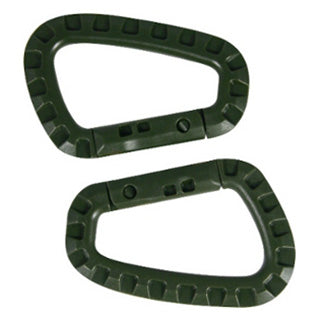 Pack de 2 mosquetones tácticos de ABS en color verde