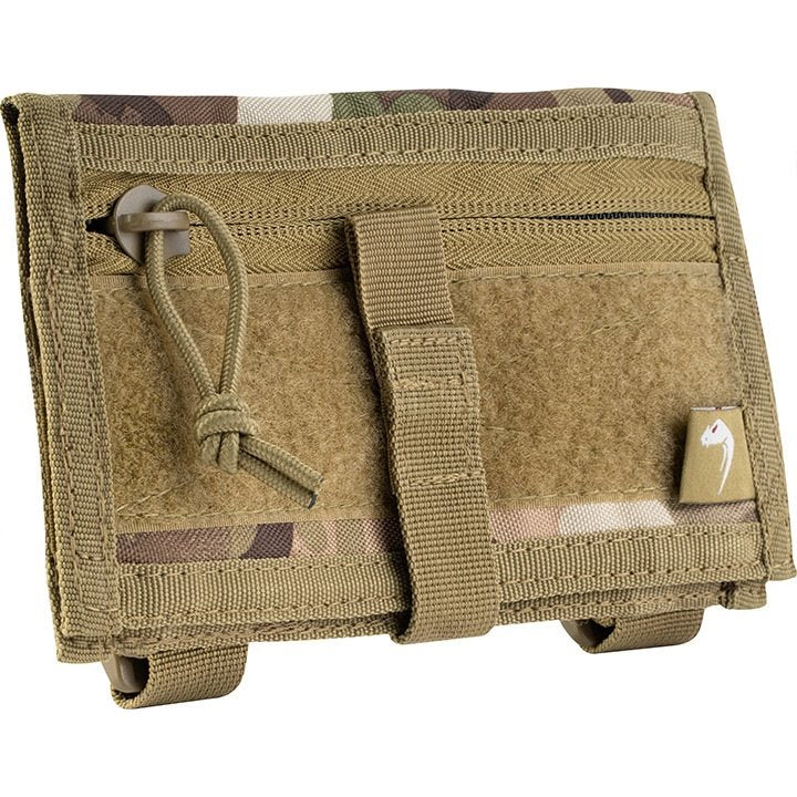Funda ID táctica VIPER para muñeca negra con compartimentos transparentes y tejido Cordura