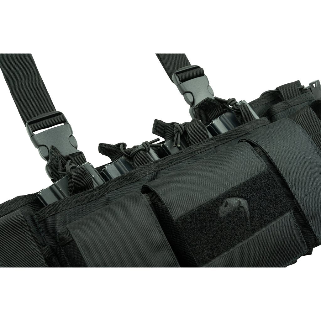Vesta táctica Special Ops Chest Rig negra, Cordura 600D