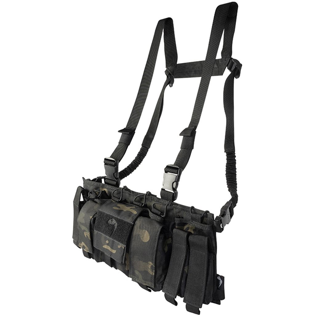 Vesta táctica Special Ops Chest Rig negra, Cordura 600D