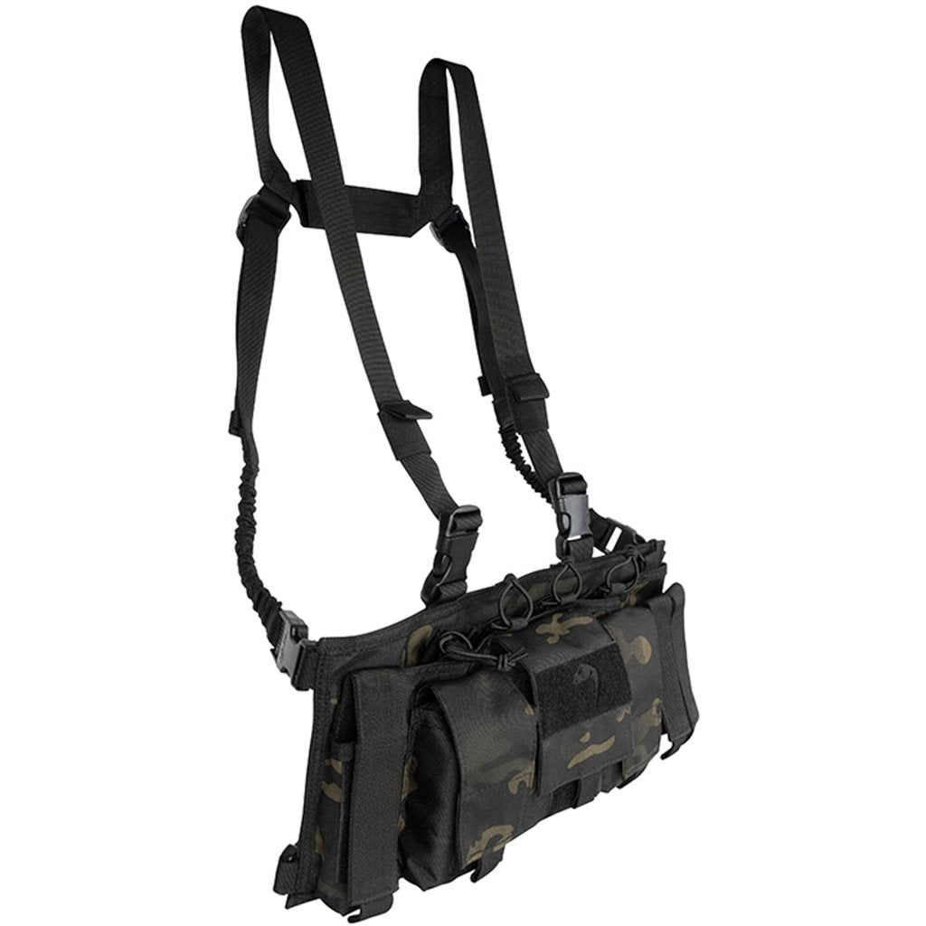 Vesta táctica Special Ops Chest Rig negra, Cordura 600D