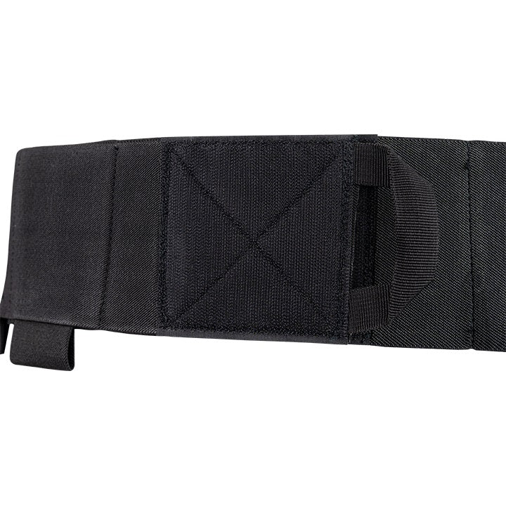 Cinturón elástico negro para cargadores con hasta ocho compartimentos ajustables.