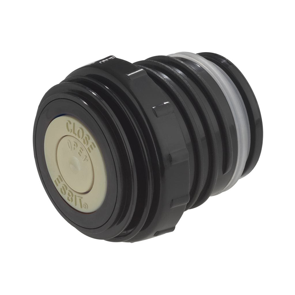 Termo de acero inoxidable 500 ml negro con dos cierres y acabado mate antideslizante