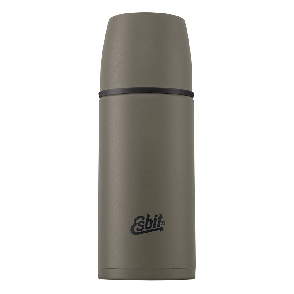 Termo de acero inoxidable 500ml negro con dos cierres y acabado mate antideslizante