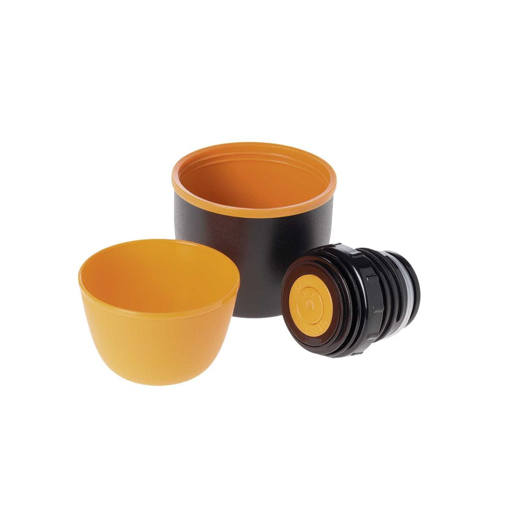 Termo de acero inoxidable 500 ml negro con dos cierres y acabado mate antideslizante