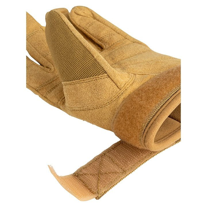 Guantes tácticos SPECIA OPS KHAKI en color caqui con dos tiras de velcro en la muñeca
