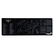 Alfombrilla de goma negra con diagrama del AK-47 - 89 x 29 cm
