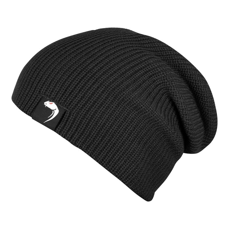 Gorro BOB tejido acrílico negro con logo Viper cosido en el borde