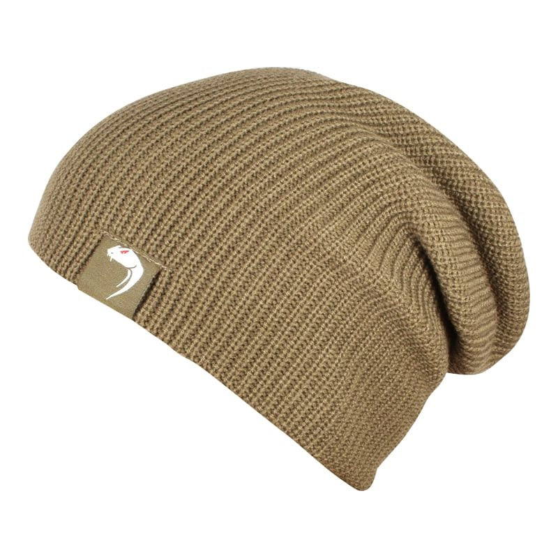 Gorro BOB tejido en acrílico negro con logo Viper en el dobladillo