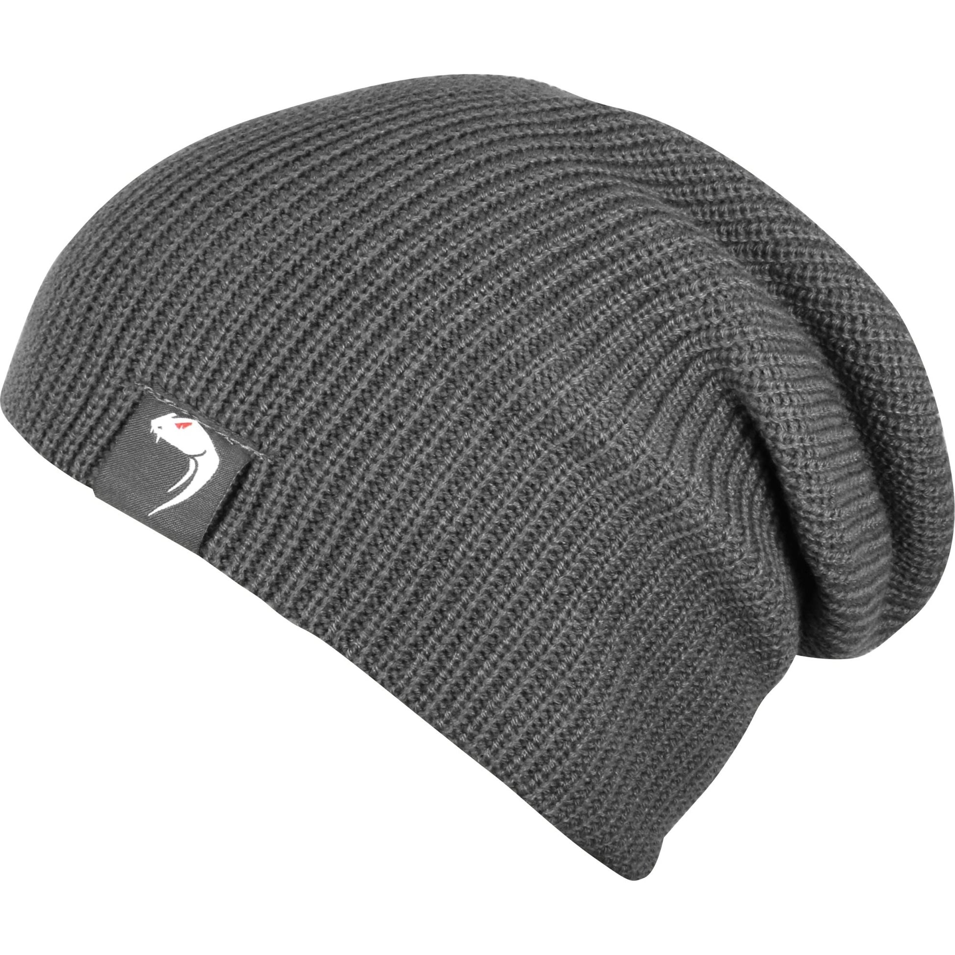 Gorro BOB tejido en acrílico negro con logo Viper en el dobladillo