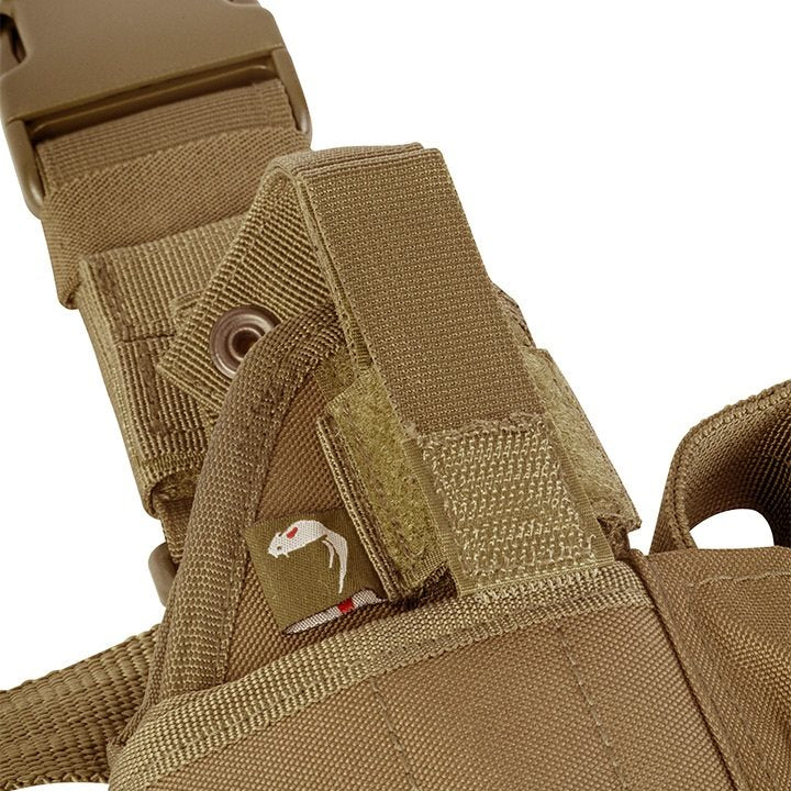 Funda de pistola ajustable Uni muslera negra con camuflaje, cierre con broche y correas ajustables