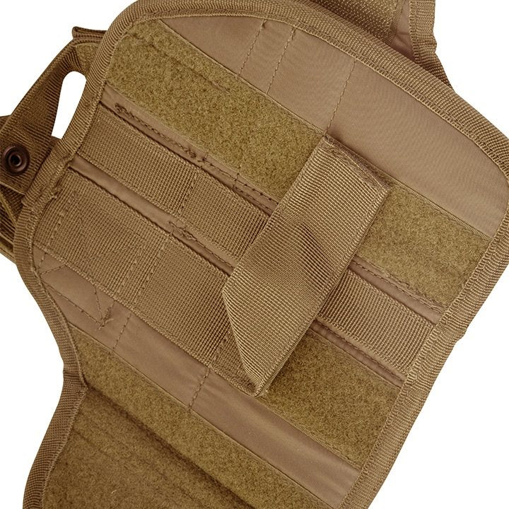 Funda de pistola ajustable Uni muslera negra con camuflaje, cierre con broche y correas ajustables