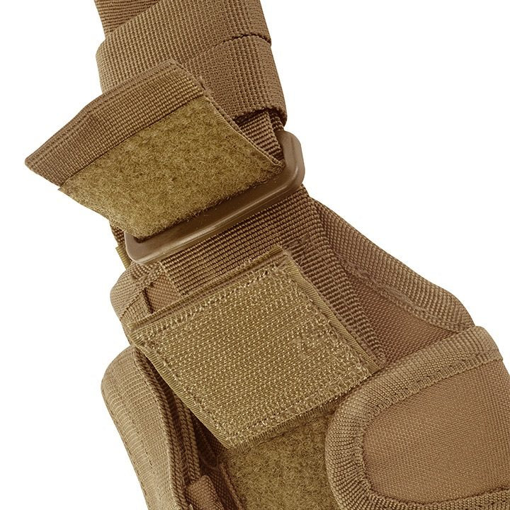 Funda de pistola ajustable Uni muslera negra con camuflaje, cierre con broche y correas ajustables