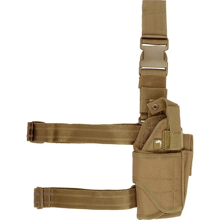 Funda de pistola ajustable UNI muslera negra con correas y cierre con broche FASTEX