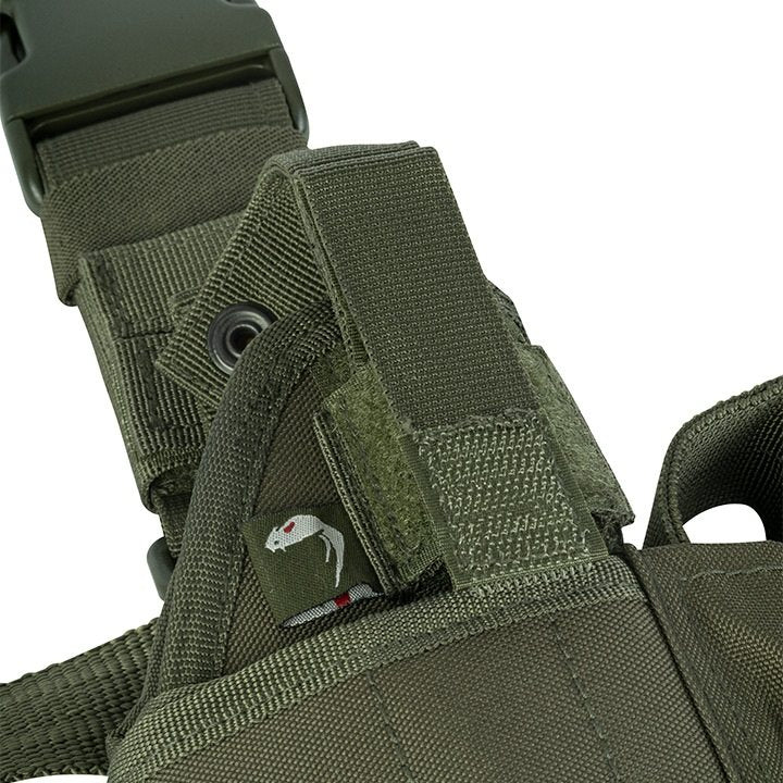 Funda de pistola ajustable Uni muslera negra con camuflaje, cierre con broche y correas ajustables