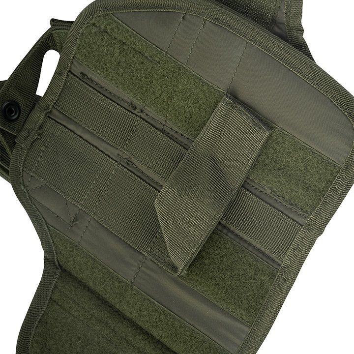 Funda de pistola ajustable Uni muslera negra con camuflaje, cierre con broche y correas ajustables
