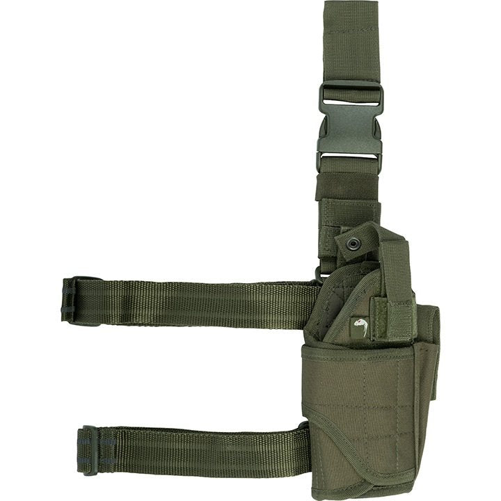 Funda de pistola ajustable UNI muslera negra con correas y cierre con broche FASTEX
