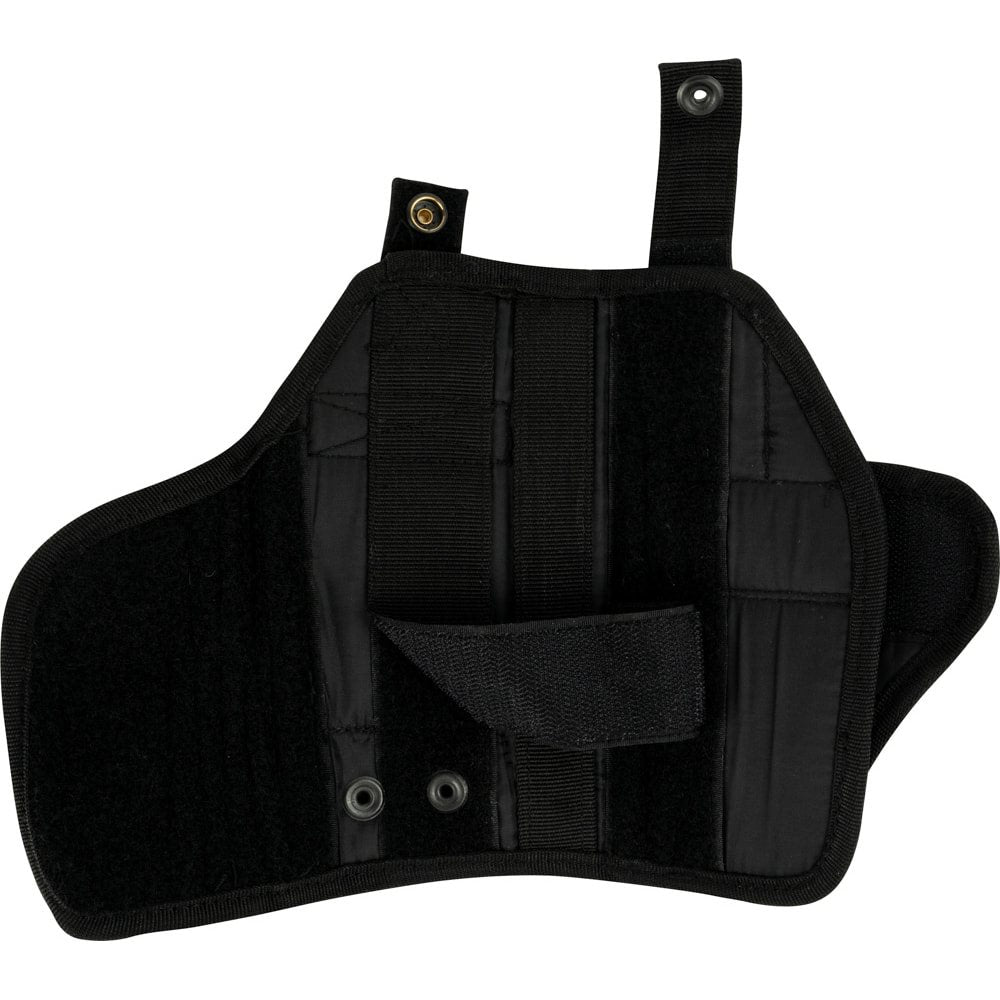 Funda de pistola ajustable Uni muslera negra con camuflaje, cierre con broche y correas ajustables