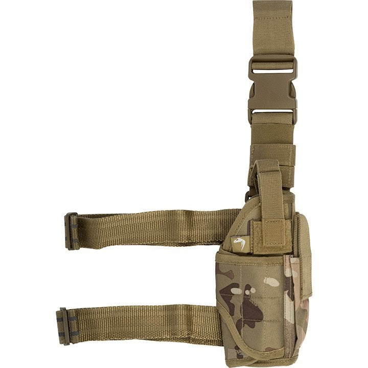 Funda de pistola ajustable UNI muslera negra con correas y cierre con broche FASTEX