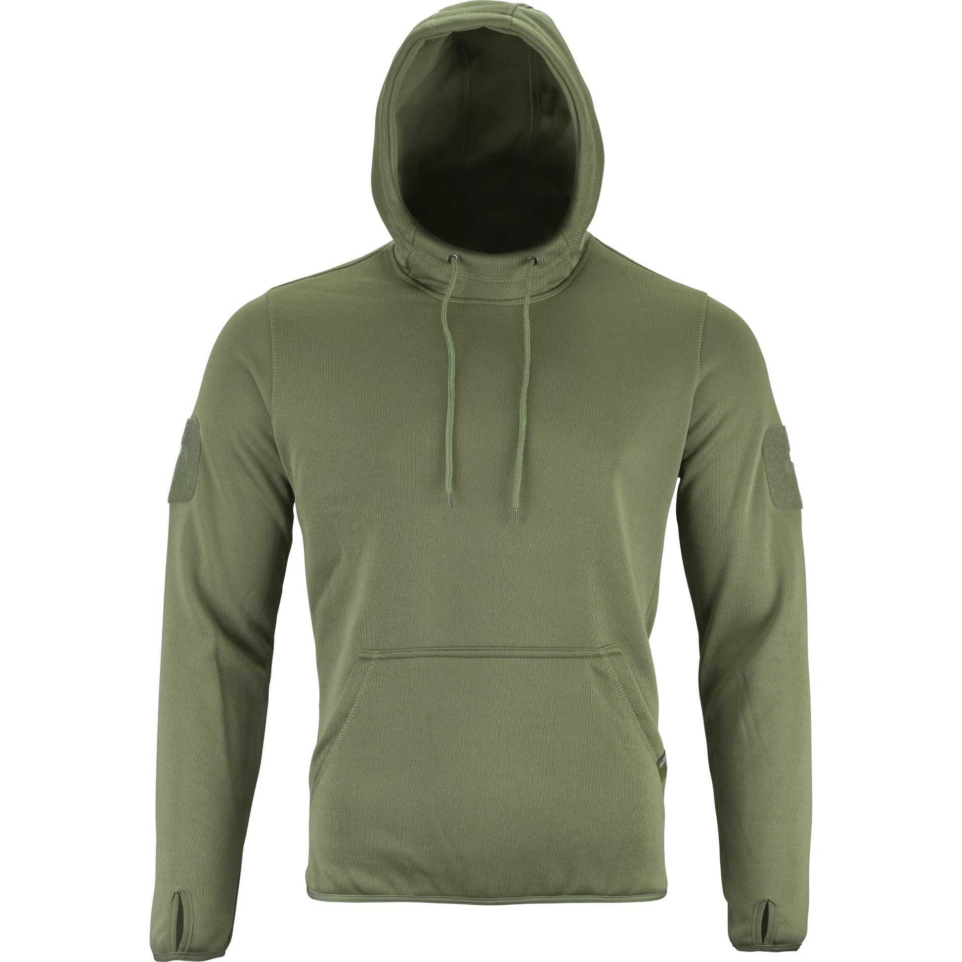 Sudadera ARMOUR verde con capucha, bolsillo canguro y paneles VELCRO
