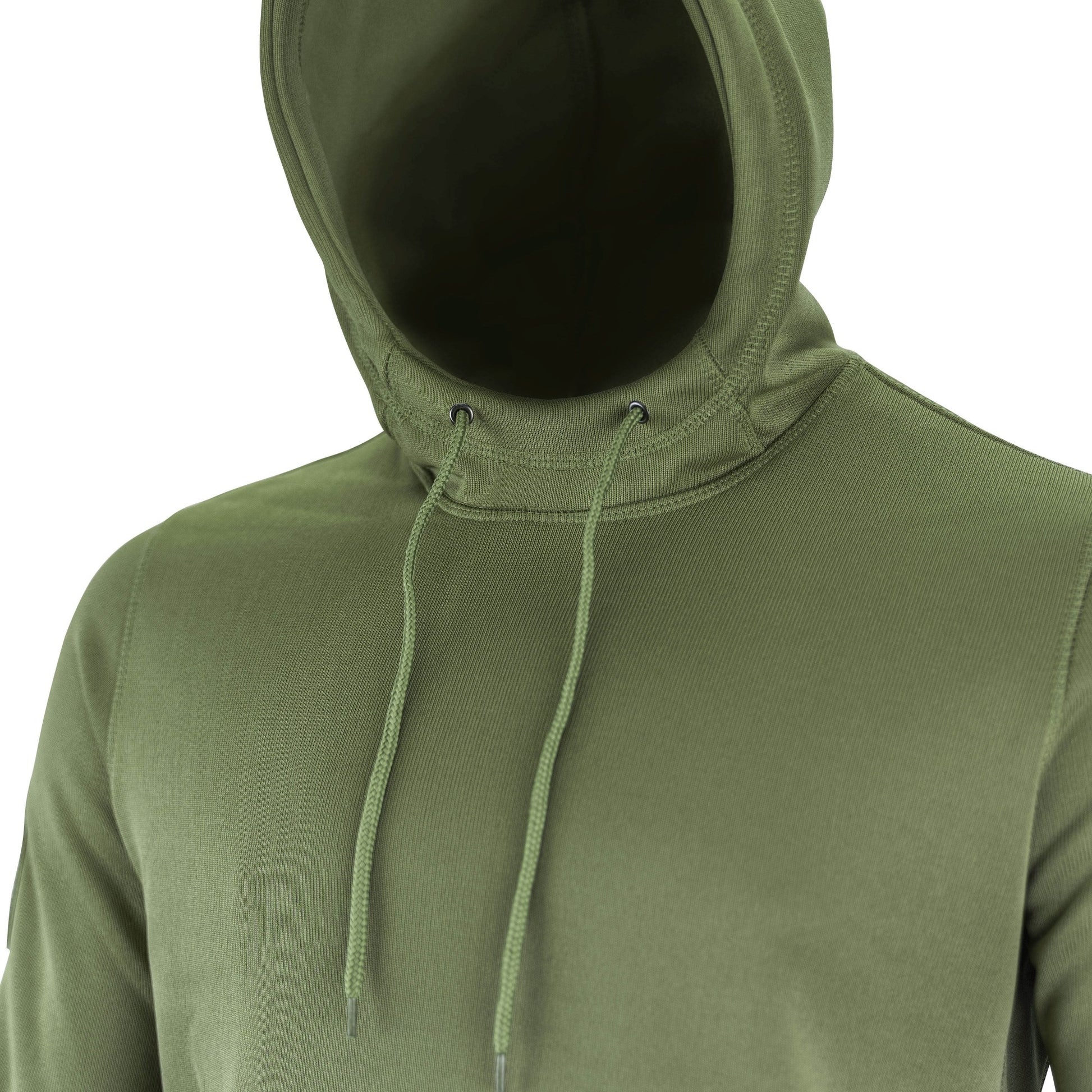 Sudadera ARMOUR verde con capucha, bolsillo canguro y paneles VELCRO