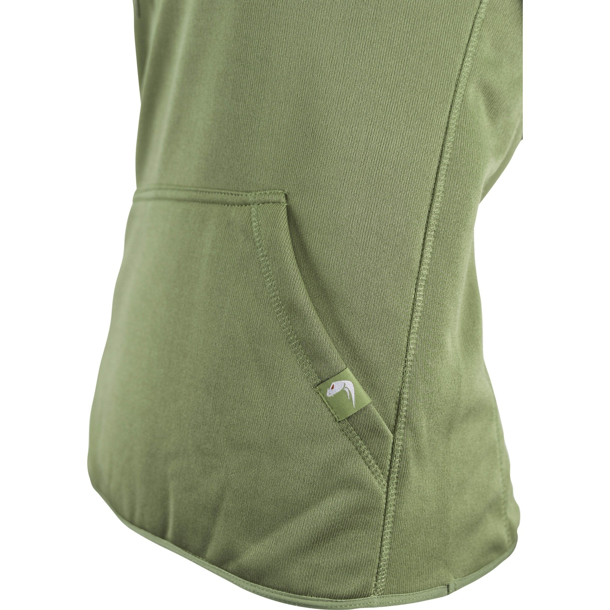 Sudadera ARMOUR verde con capucha, bolsillo canguro y paneles VELCRO