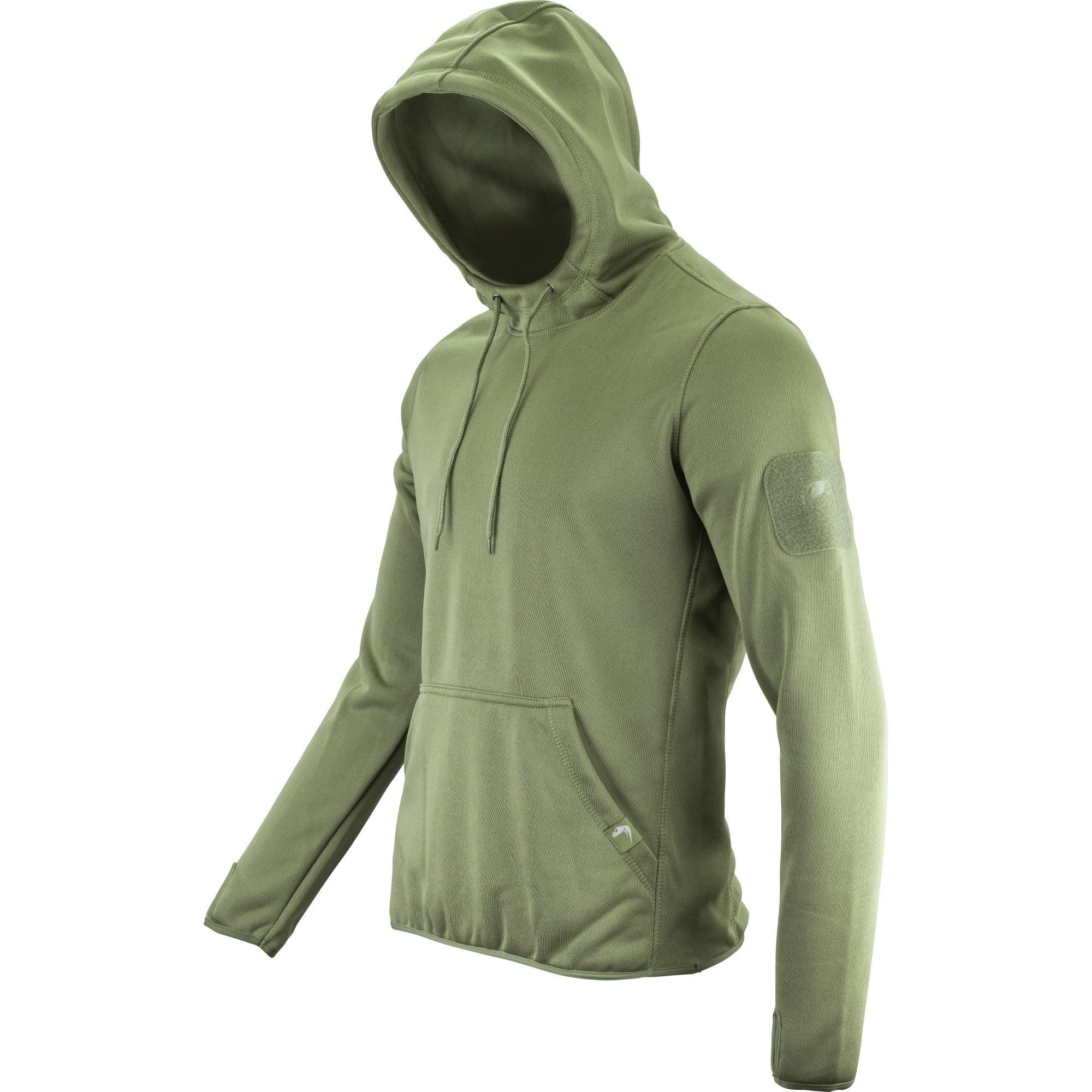 Sudadera ARMOUR verde con capucha, bolsillo canguro y paneles VELCRO