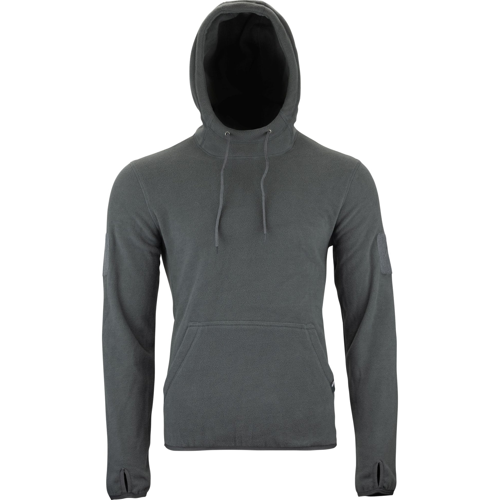 Sudadera FLEECE VIPER Titanium gris con capucha, bolsillo canguro, paneles VELCRO en mangas y aberturas para pulgares