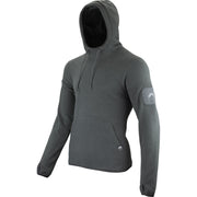 Sudadera FLEECE VIPER Titanium gris con capucha, bolsillo canguro, paneles VELCRO en mangas y aberturas para pulgares