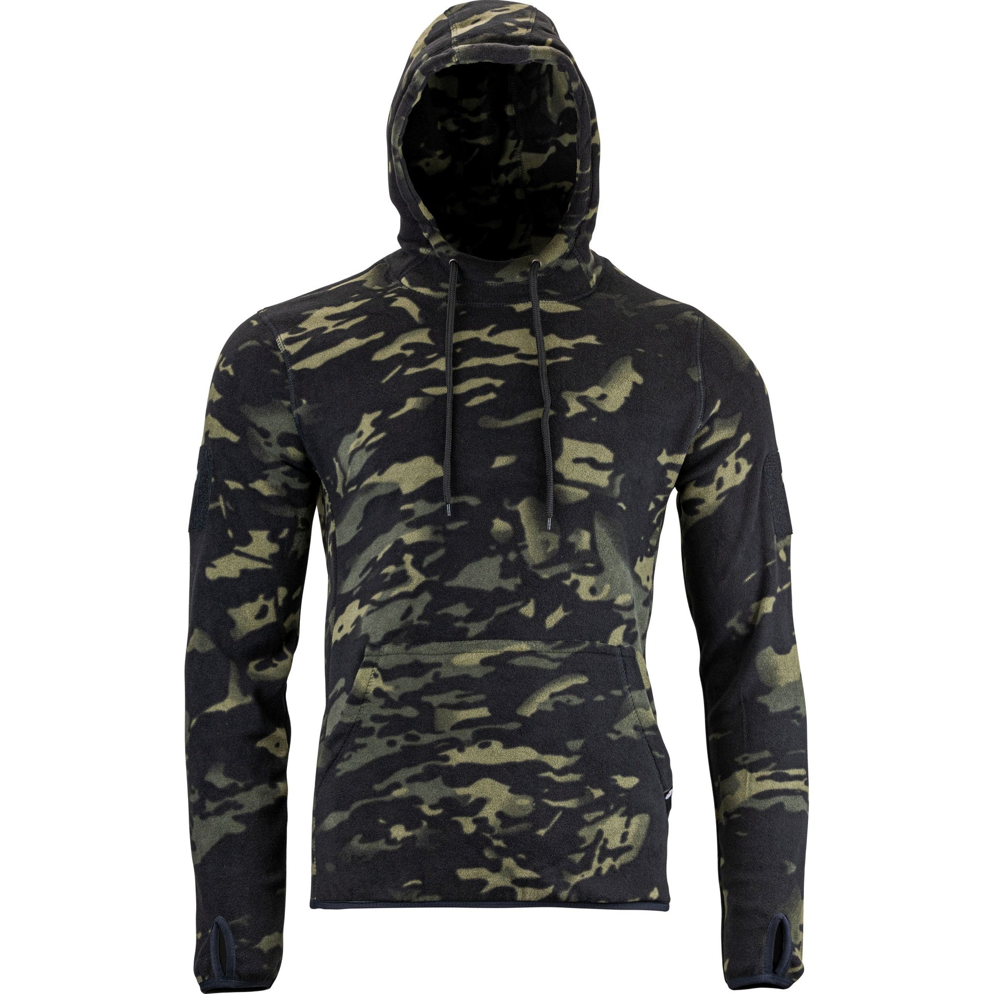 Sudadera fleece VIPER VCAM BLACK con capucha, bolsillo frontal y paneles Velcro