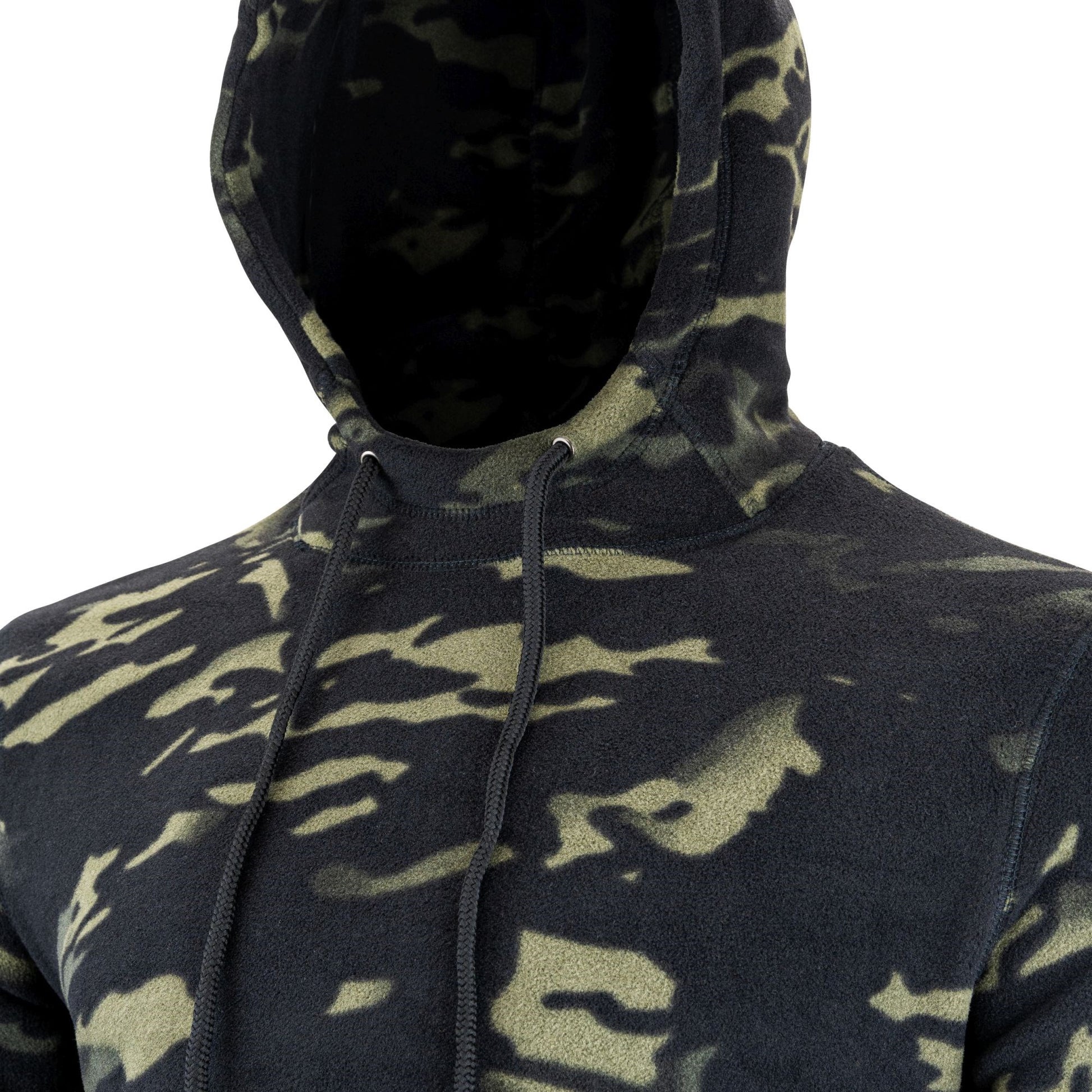 Sudadera fleece VIPER VCAM BLACK con capucha, bolsillo frontal y paneles Velcro