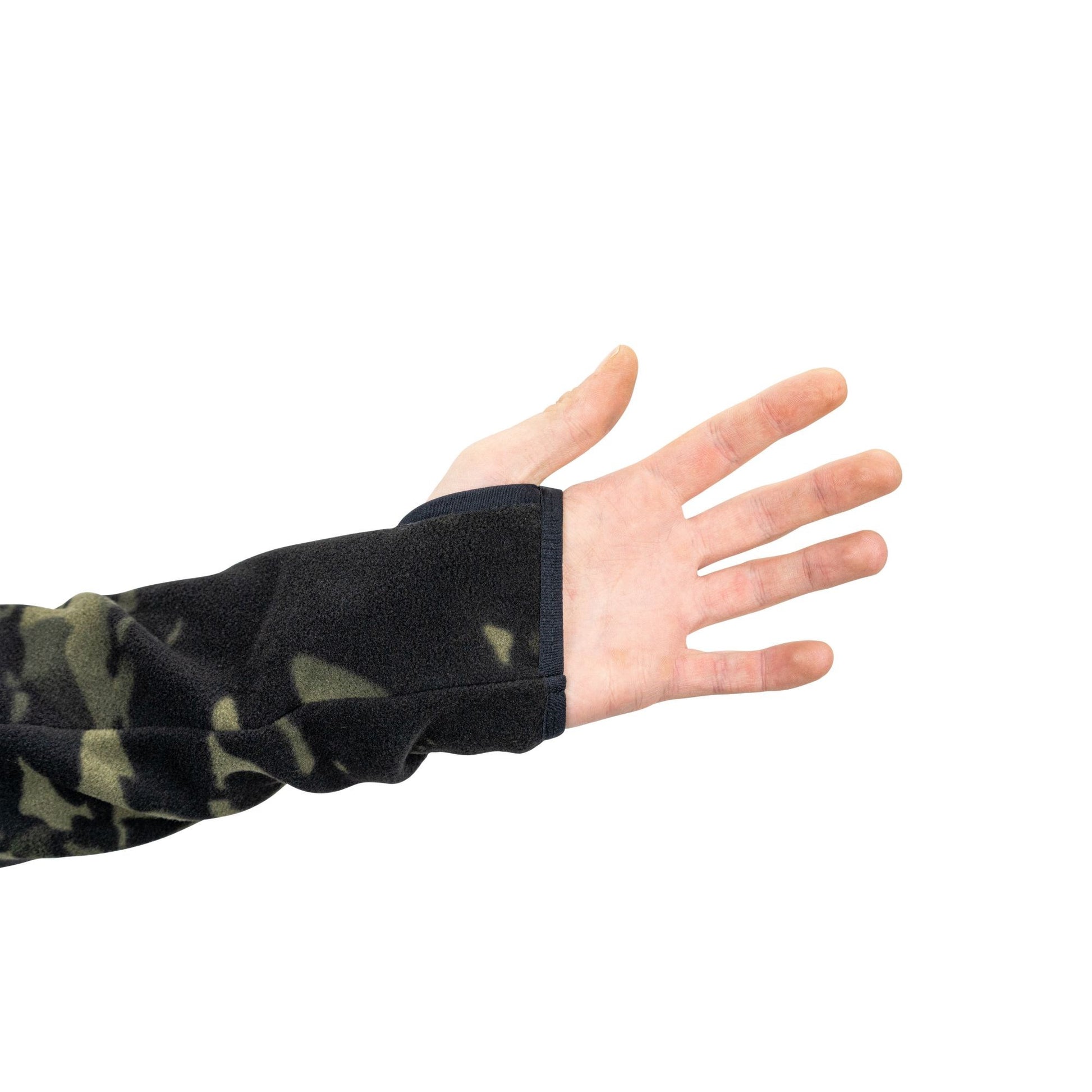 Sudadera fleece VIPER VCAM BLACK con capucha, bolsillo frontal y paneles Velcro