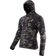 Sudadera fleece VIPER VCAM BLACK con capucha, bolsillo frontal y paneles Velcro