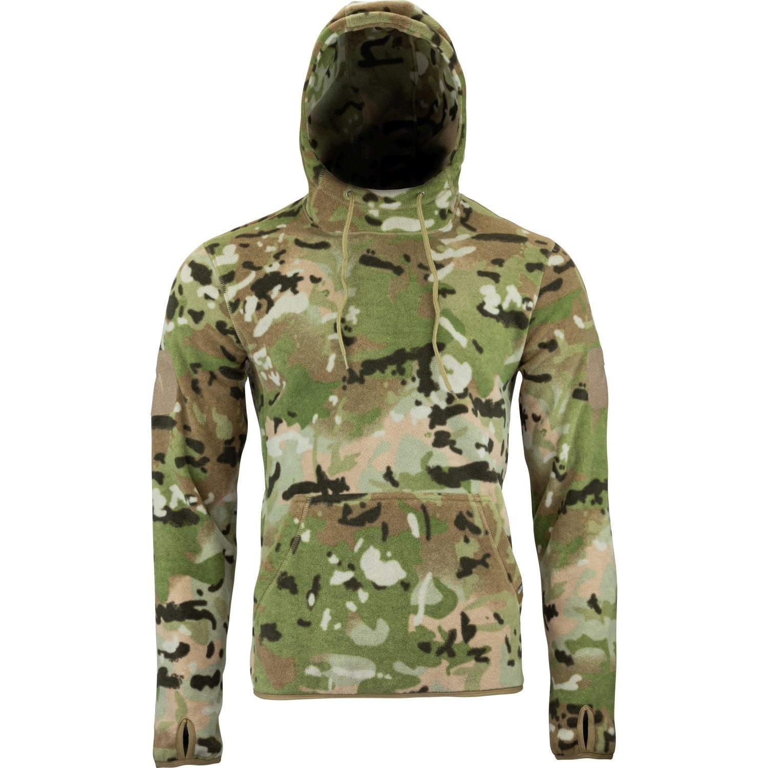 Sudadera polar VIPER VCAM BLACK con capucha, bolsillo frontal, velcro en mangas y orificio para pulgares